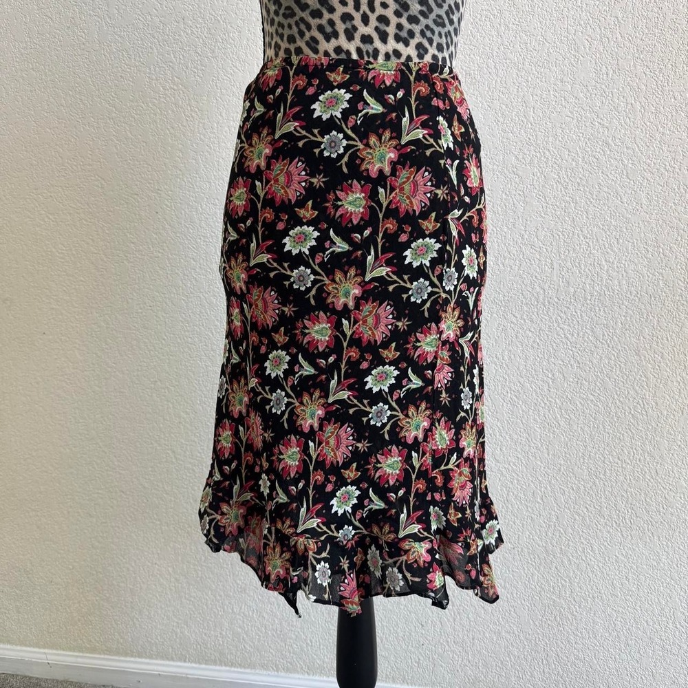 Cabi vintage reversible floral midi skirt